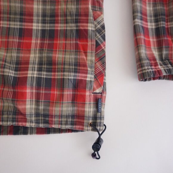 Liz Golf By Liz Claiborne Blue Red Plaid Tartan Quarter Zip Windbreaker Jacket M - Picture 6 of 10